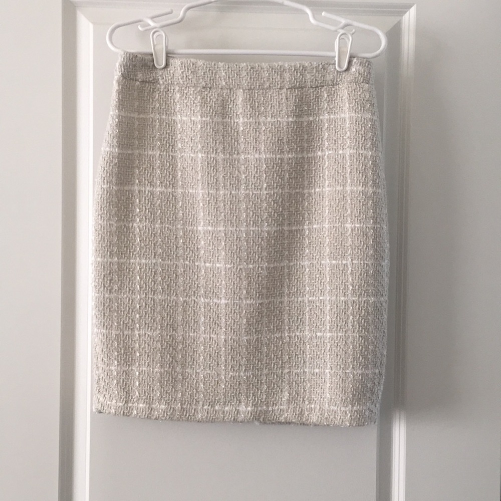 White Tweed Skirt - Size 8